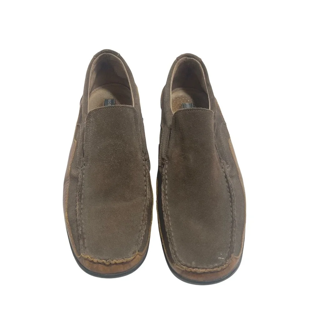 Bostonian Leather & Suede Slip On Moc Toe Loafers Driving Shoes 10 1/2 M Men's